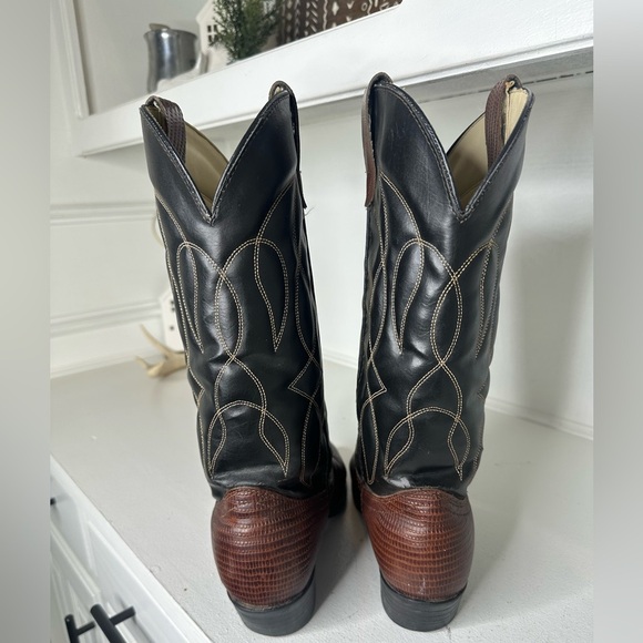 Bronco Western Cowboy Boots Women’s 9.5 Men’s 8 Brown Leather Made in USA - Picture 5 of 9
